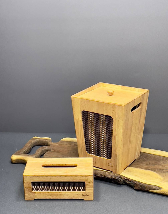 سطل دستمال بامبو