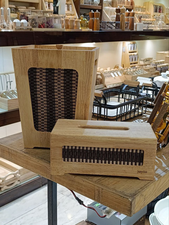 سطل دستمال حصیری بامبو