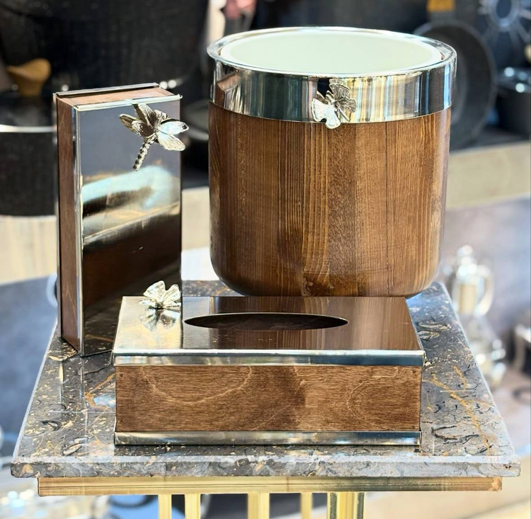 سرویس جا دستمال کاغذی و سطل