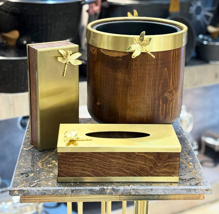 سرویس جا دستمال کاغذی و سطل