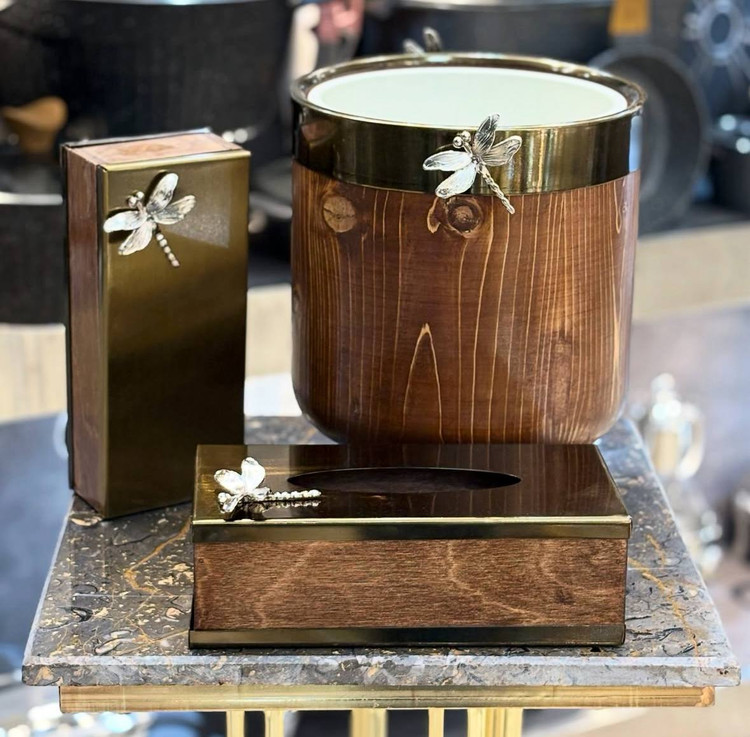 سرویس جا دستمال کاغذی و سطل