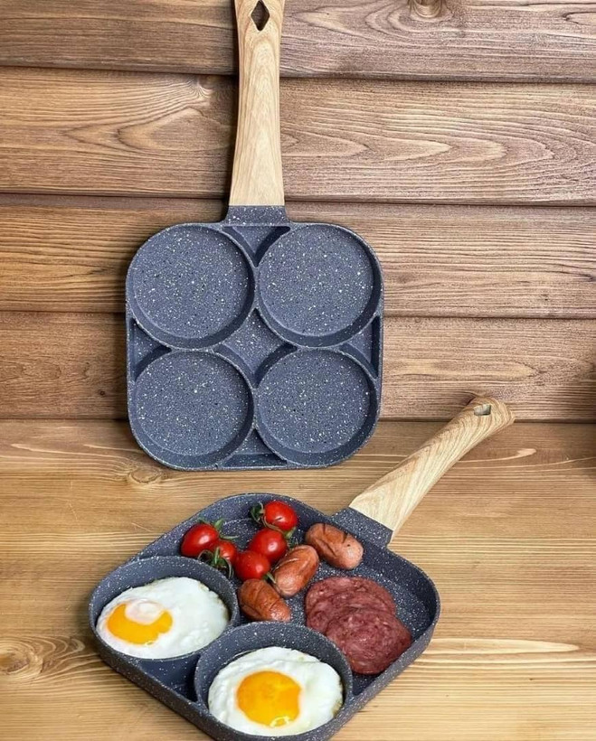 ماهیتابه چهارخانه دسته گرانیتی